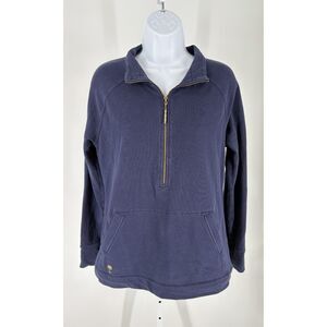 Lilly Pulitzer Blue Quarter Zip Pullover Sweatshirt Gold Zipper